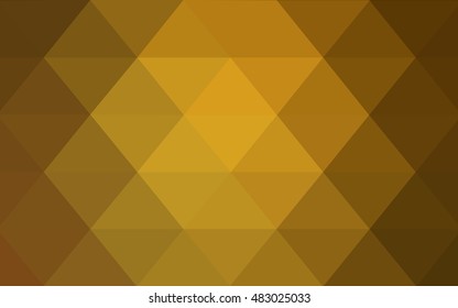 Dark orange low poly template. Creative geometric illustration in Origami style with gradient. The polygonal design can be used for your web site.