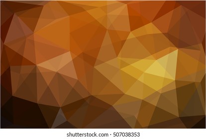 Dark orange low poly template. Glitter abstract illustration with an elegant design. The polygonal design can be used for your web site.