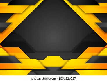 Fondo abstracto de alta tecnología oscuro naranja moderno. Diseño corporativo de tecnología de vectores