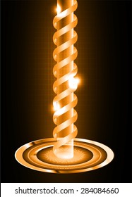 Dark orange neon grow light Abstract Technology background for computer graphic website internet and business. circuit. illustration. infographics. ray. spiral, braid