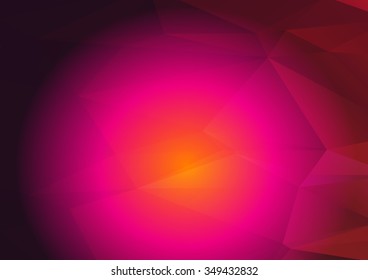 Dark Orange pink abstract geometric rumpled triangular low poly style illustration graphic background. Raster polygonal design for business.