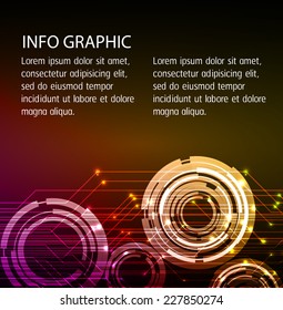 Dark orange pink Light Abstract Technology background for computer graphic website internet. text box. Brochure. card. circuit.