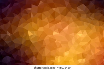Dark orange polygon abstract template. Glitter abstract illustration with an elegant design. Brand-new design for your business.