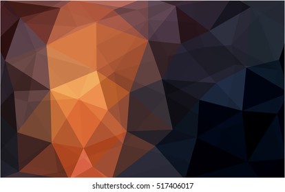 Dark orange polygon abstract template. Modern geometrical abstract illustration with gradient. The best triangular design for your business.