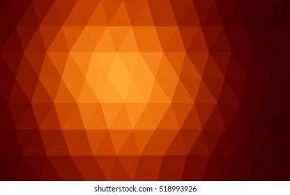Dark orange polygon abstract template. Glitter abstract illustration with an elegant design. Brand-new design for your business.