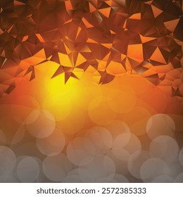 Dark Orange Polygonal Background Template Vector