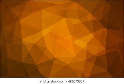 Dark orange polygonal background. A vague abstract illustration with gradient. The best triangular design for your business.