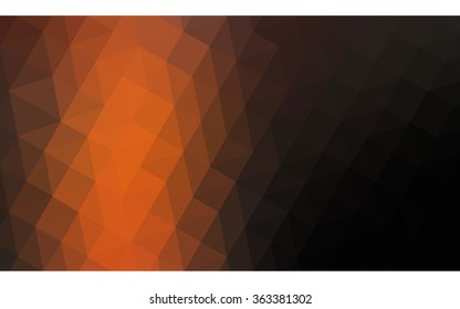 Dark orange polygonal illustration, which consist of triangles. Geometric background in Origami style with gradient. Triangular design for your business in vector.