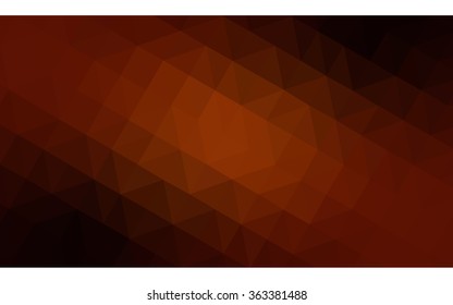Dark orange polygonal illustration, which consist of triangles. Geometric background in Origami style with gradient. Triangular design for your business in vector.