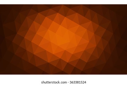 Dark orange polygonal illustration, which consist of triangles. Geometric background in Origami style with gradient. Triangular design for your business in vector.