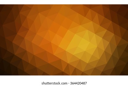 Dark orange polygonal illustration, which consist of triangles. Geometric background in Origami style with gradient. Triangular design for your business in vector.