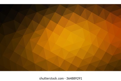 Dark orange polygonal illustration, which consist of triangles. Geometric background in Origami style with gradient. Triangular design for your business in vector.