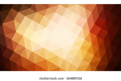Dark orange polygonal illustration, which consist of triangles. Geometric background in Origami style with gradient. Triangular design for your business in vector.
