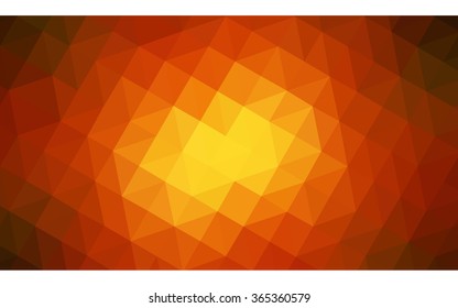 Dark orange polygonal illustration, which consist of triangles. Geometric background in Origami style with gradient. Triangular design for your business in vector.
