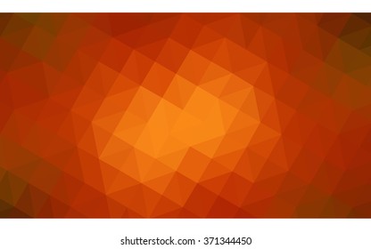 Dark orange polygonal illustration, which consist of triangles. Geometric background in Origami style with gradient. Triangular design for your business.