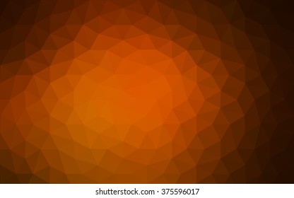 Dark orange polygonal illustration, which consist of triangles. Geometric background in Origami style with gradient. Triangular design for your business.