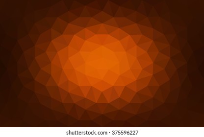 Dark orange polygonal illustration, which consist of triangles. Geometric background in Origami style with gradient. Triangular design for your business.