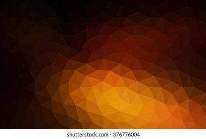 Dark orange polygonal illustration, which consist of triangles. Geometric background in Origami style with gradient. Triangular design for your business.