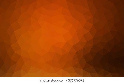 Dark orange polygonal illustration, which consist of triangles. Geometric background in Origami style with gradient. Triangular design for your business.