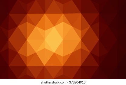 Dark orange polygonal illustration, which consist of triangles. Geometric background in Origami style with gradient. Triangular design for your business.