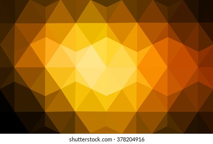 Dark orange polygonal illustration, which consist of triangles. Geometric background in Origami style with gradient. Triangular design for your business.