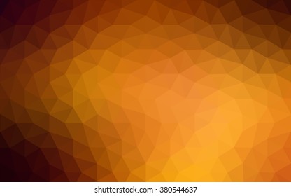 Dark orange polygonal illustration, which consist of triangles. Geometric background in Origami style with gradient. Triangular design for your business.