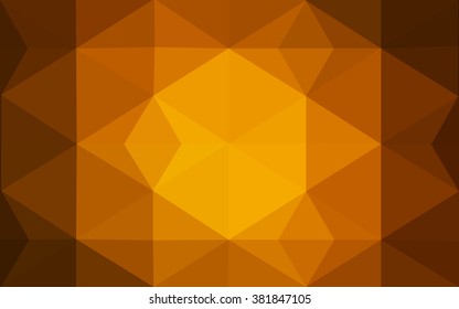Dark orange polygonal illustration, which consist of triangles. Geometric background in Origami style with gradient. Triangular design for your business.