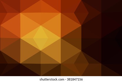 Dark orange polygonal illustration, which consist of triangles. Geometric background in Origami style with gradient. Triangular design for your business.