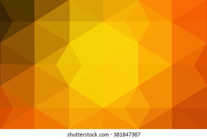 Dark orange polygonal illustration, which consist of triangles. Geometric background in Origami style with gradient. Triangular design for your business.