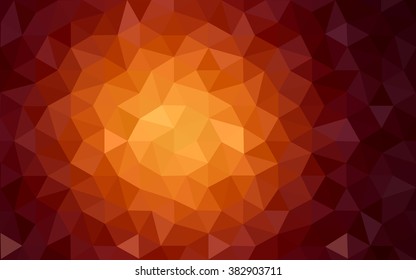 Dark orange polygonal illustration, which consist of triangles. Geometric background in Origami style with gradient. Triangular design for your business.