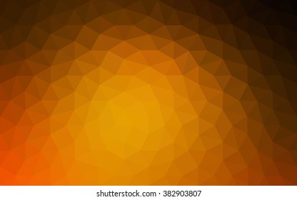 Dark orange polygonal illustration, which consist of triangles. Geometric background in Origami style with gradient. Triangular design for your business.