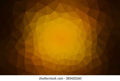 Dark orange polygonal illustration, which consist of triangles. Geometric background in Origami style with gradient. Triangular design for your business.