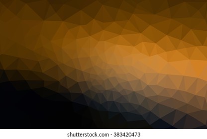 Dark orange polygonal illustration, which consist of triangles. Geometric background in Origami style with gradient. Triangular design for your business.