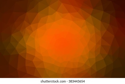 Dark orange polygonal illustration, which consist of triangles. Geometric background in Origami style with gradient. Triangular design for your business.