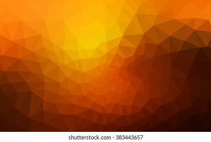 Dark orange polygonal illustration, which consist of triangles. Geometric background in Origami style with gradient. Triangular design for your business.