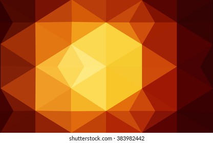 Dark orange polygonal illustration, which consist of triangles. Geometric background in Origami style with gradient. Triangular design for your business.