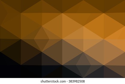 Dark orange polygonal illustration, which consist of triangles. Geometric background in Origami style with gradient. Triangular design for your business.