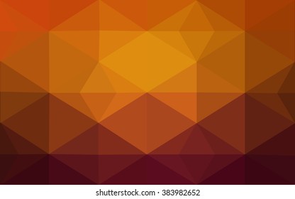 Dark orange polygonal illustration, which consist of triangles. Geometric background in Origami style with gradient. Triangular design for your business.