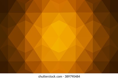 Dark orange polygonal illustration, which consist of triangles. Geometric background in Origami style with gradient. Triangular design for your business.