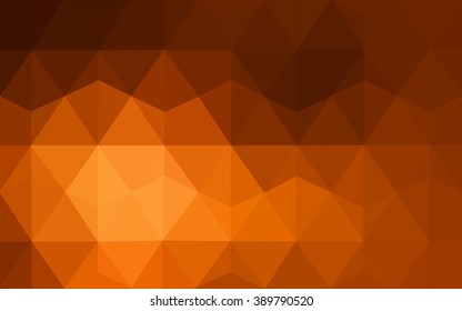Dark orange polygonal illustration, which consist of triangles. Geometric background in Origami style with gradient. Triangular design for your business.
