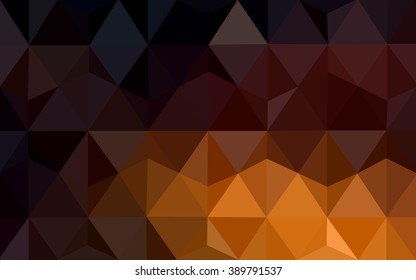 Dark orange polygonal illustration, which consist of triangles. Geometric background in Origami style with gradient. Triangular design for your business.
