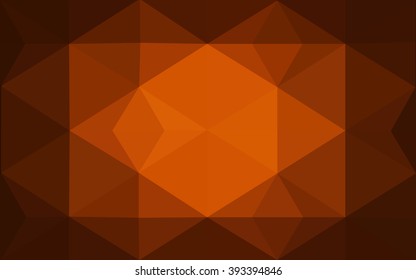 Dark orange polygonal illustration, which consist of triangles. Geometric background in Origami style with gradient. Triangular design for your business.