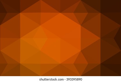 Dark orange polygonal illustration, which consist of triangles. Geometric background in Origami style with gradient. Triangular design for your business.