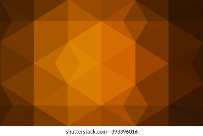 Dark orange polygonal illustration, which consist of triangles. Geometric background in Origami style with gradient. Triangular design for your business.