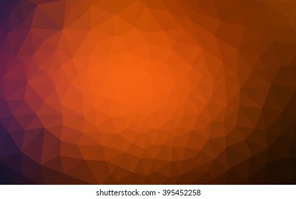 Dark orange polygonal illustration, which consist of triangles. Geometric background in Origami style with gradient. Triangular design for your business.