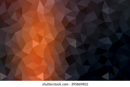 Dark orange polygonal illustration, which consist of triangles. Geometric background in Origami style with gradient. Triangular design for your business.