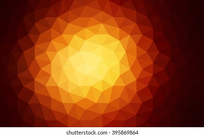 Dark orange polygonal illustration, which consist of triangles. Geometric background in Origami style with gradient. Triangular design for your business.