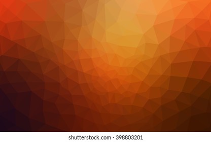 Dark orange polygonal illustration, which consist of triangles. Geometric background in Origami style with gradient. Triangular design for your business.
