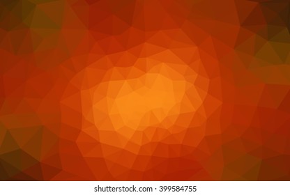 Dark orange polygonal illustration, which consist of triangles. Geometric background in Origami style with gradient. Triangular design for your business.
