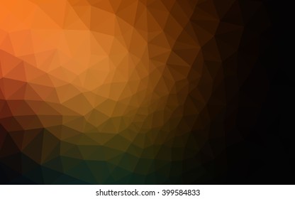 Dark orange polygonal illustration, which consist of triangles. Geometric background in Origami style with gradient. Triangular design for your business.
